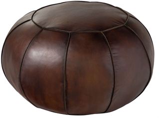 Pouf Hocker Echtleder 58x58x38 braun CHESTERFIELD #19