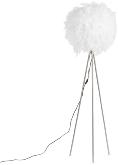 Qazqa Stehlampe Feather, ohne Leuchtmittel, E27, Weiß, Modern, Stahl, 1-flammig