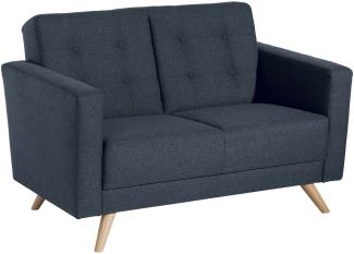 Sofa 2-Sitzer Karisa Bezug Flachgewebe Buche natur / blau 21916