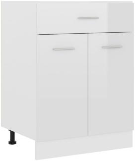 DOTMALL Auszugsunterschrank Schubunterschrank Hochglanz-Weiß 60x46x81,5 cm Holzwerkstoff