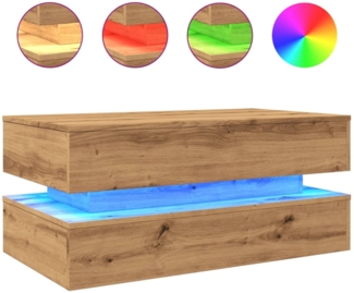 vidaXL Couchtisch mit LED-Leuchten Artisan-Eiche 90x50x40 cm 857719