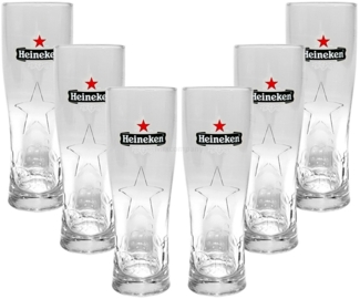 Heineken Bier 0,25 Glas Gläser Set - 6x Gläser 0,25 GEEICHT Champions League