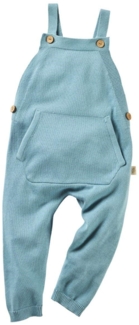 Bio Baby und Kinder Latzhose 100% Bio-Baumwolle (kbA) GOTS zertifiziert, Blau Melange, 62/68