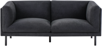 2-Sitzer Sofa Stoff schwarz VORGOD