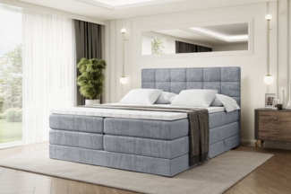 ALTDECOR Boxspringbett BRUGO KING (mit Matratze und Lattenrost Topper Polsterbett mit Bettkasten Boxbett), H4 Multipocket, H3 Bonellfederung, Doppelbett Springboxbett