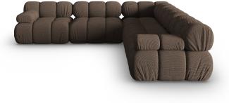 Micadoni Symmetrisches Ecksofa Bellis 5-Sitzer 3D-Stoff Braun