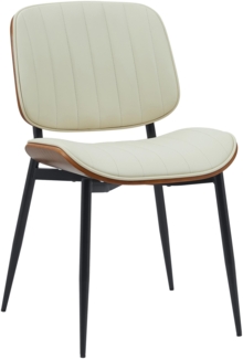 CLP Esszimmerstuhl Tiffin mit Rückenlehne und Bugholz,walnuss/creme Kunstleder