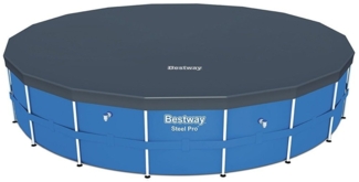 Bestway Flowclear Fast Set Poolabdeckung, PVC schwarz, Ø 555 cm