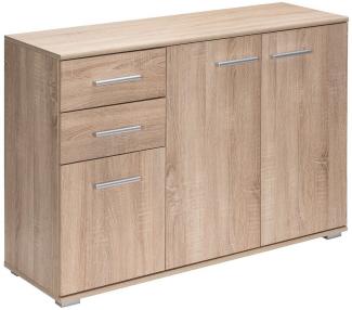 Casaria Kommode Alba DB101, mit 3 Türen 2 Schubladen 107x75x35cm spiegelbarer Aufbau Holz