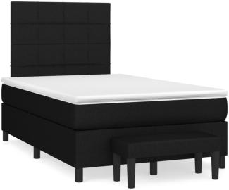 vidaXL Boxspringbett mit Matratze Schwarz 120x190 cm Stoff 3270357