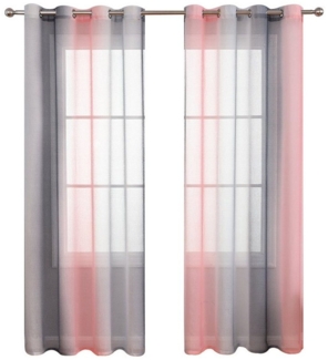 BYSURE Gardine, Ösen (2 St), transparent, Voile, Regenbogen-Vorhänge