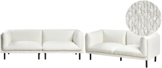 Sofa Set VORGOD Bouclé Cremeweiß 5-Sitzer