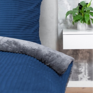 One Home Bettwäsche Winter Cashmere Touch Cord Optik, Fleece, 3 teilig, flauschig warmes Teddy Plüsch, Doppelbett