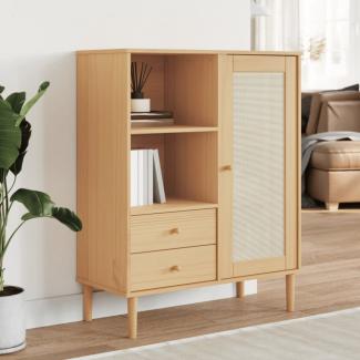 vidaXL Highboard SENJA Rattan-Optik Braun 90x40x112 cm Kiefernholz 358055