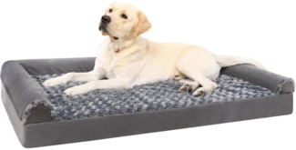 Premium Orthopädisches Hundebett Grosse Hunde 105x70x18cm waschbar grau