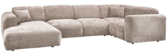 Ecksofa Cloud aus Chenille-Stoff Rechts, Natur