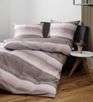 Janine Bettwäsche Janine Bettwäsche PALERMO Mako-Satin BL 135x200 cm rosa Bettbezug