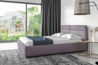 99rooms Odalys Polsterbett Kunstleder SOFT Grau 200x200 cm mit Bettkasten