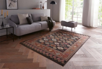 TaraCarpet Teppich Moderner Orientteppich Farah Kelim, rechteckig, Höhe: 6 mm, Wohnzimmer, Schlafzimmer, Esszimmer, Farah Kelim anthrazit 140x200