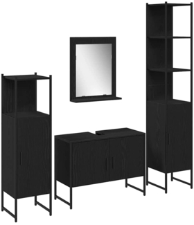 vidaXL Badezimmermöbel Set mit Tür 4 pcs Schwarz 33 x 33 x 185.5 cm 3334404