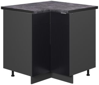 Eckunterschrank Fame-Line Schwarz gestreift 80.5 cm , AP Anthrazit Vicco