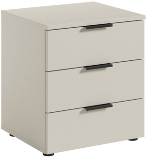 PREISBRECHER Nachtkommode Linz, 3 Schübe, auch für Boxspringbetten, in Kaschmir - 45 x 50 x 40 cm (BxHxT)