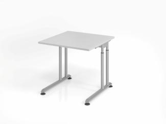 Schreibtisch C-Fuß 80x80 cm Grau/Silber