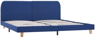 vidaXL Bettgestell ohne Matratze Blau Stoff 150x200 cm 281059