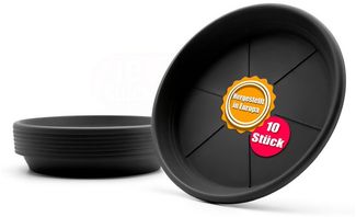 BigDean Blumentopfuntersetzer 10 Stück Topfuntersetzer Ø 16,5 cm in Anthrazit Made in Europe, Zubehör für Pflanztöpfe, Set, 10-tlg, Klassische Blumentopf Untersetzer, zeitlos im Design, Robust