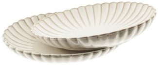 Bloomy 2er-Set Servierplatten aus hochwertigem Porzellan - 23 x 16 x 4 cm