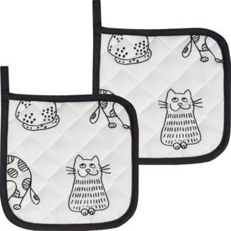Kracht Topflappen Topflappen "Katzenreihe" 2er-Pack, Motiv: Katzen