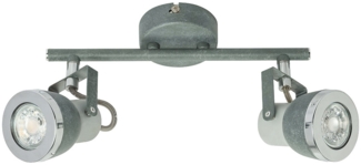 Deckenleuchte, steingrau chrom, verstellbare Strahler, L 26 cm