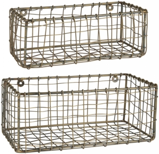 Ib Laurrsen - 2er Set Wandkorb Hängekorb Korb Metall Goldfarben 57346-17