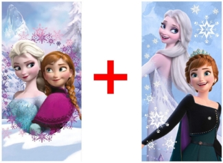 Disney Handtücher Disney Frozen Anna Elsa Strandtuch Badetextilien 70x140cm 2er-Set, Frottee (Set, 2-St)