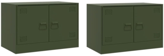 vidaXL TV-Schränke 2 Stk. Olivgrün 67x39x44 cm Stahl 841640
