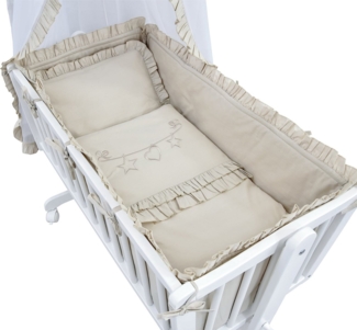 Baby-Delux Babybettwäsche Baby Wiegenset Royal Rüsche, Textilien, 6 teilig, Wiegenset 6-tlg. für Babywiege 90x40 (ohne Wiege) verschiedene Designs