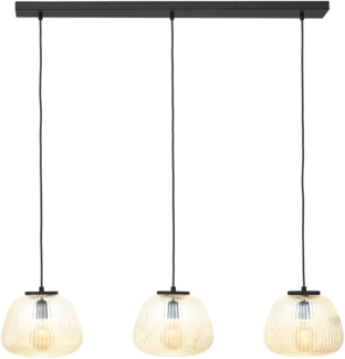 Brilliant Leuchten 80109-86 Pendelleuchte Kaizen 3- flammig amber-bernstein schwarz