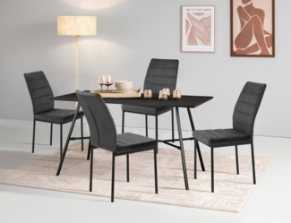 INOSIGN Essgruppe Canningtone, TOPSELLER!, OTTOs Choice, (Esszimmer, Essgruppe, Sitzgruppe TOPSELLER), Metall Gestell, Tischplatte MDF mit Melaminbeschichtung, OTTOs Choice