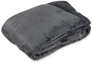 Wohndecke Flanell und Sherpa, KiNZLER, Oberseite weicher Flanell und Rückseite wärmendes Sherpa