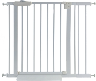 Treppenschutzgitter Absperrgitter weiß ohne Bohren Auto-Close + Rampe 88-99cm