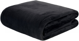 Couchdecke XL » Kuscheldecke 150x200 cm » hochwertige Flanelldecke » Microfaser Wohndecke » Tagesdecke Flanell - Schwarz