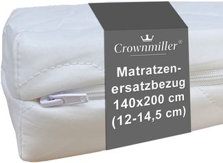 Crownmiller Matratzenbezug 140x200cm, für Matratzen von 12-14,5 cm, waschbar bis 60°C, OEKOTex100
