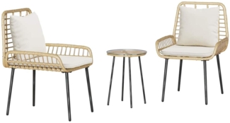 vidaXL Garten Essgruppe 3 pcs Braun und Schwarz und Creme 42010359