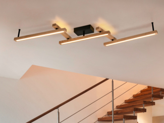 LED Deckenleuchte BELLARI aus Holz mit Fernbedienung, Breite max. 180cm