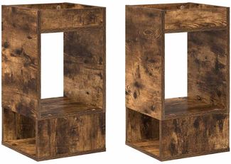 vidaXL Beistelltisch 2 pcs Geräucherte Eiche 30 x 30 x 56 cm 890937