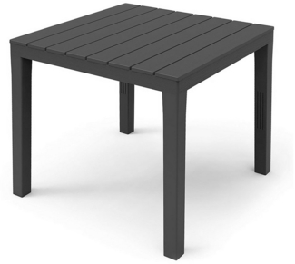 Spetebo Gartentisch Kunststoff Campingtisch quadratisch anthrazit - 78x78 cm (Anzahl, 1-St, Stück), robust und pflegeleicht