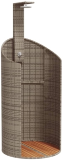 vidaXL Gartendusche Grau 100x100x241,5 cm Poly Rattan Akazienholz 368213