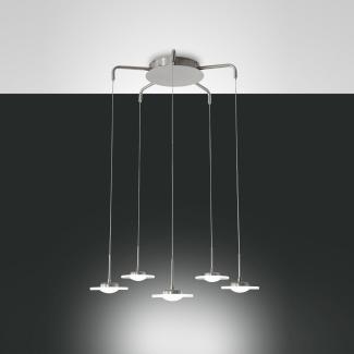 FABAS LUCE No. 3327-48-178 LED Pendelleuchte Crow satiniert, transparent 5-flammig