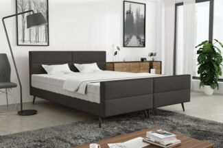 Polsterbett Doppelbett CREMONA 180x200cm Komplettset Stoff Gemma Anthrazit
