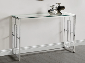 Wandkonsole CLOTILDE - Glas & Stahl - Chromfarben